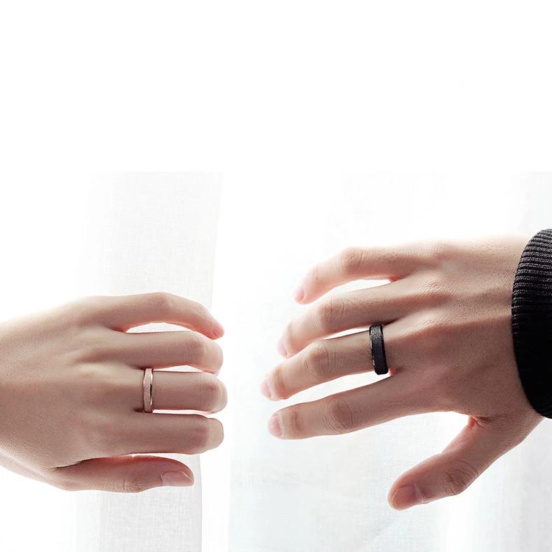 Black and Rose Gold Plated Stainless Steel Couple Rings