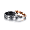 Her Beast His Beauty Black and Rose Gold Plated Stainless Steel Couple Rings