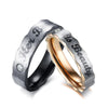 Her Beast His Beauty Black and Rose Gold Plated Stainless Steel Couple Rings
