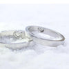 Hidden Heart-Mark Engravable Promise Rings for Couple in Sterling Silver