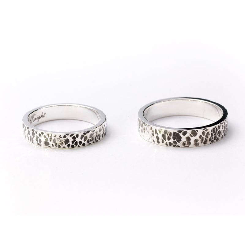 Vintage Handcrafted Hammered Promise Rings for Couple in Sterling Silver
