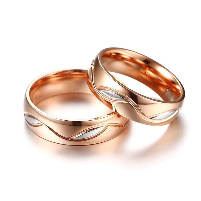Rose Gold Plating Stainless Steel Couple Rings