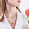 Fancy Pink Crystal Heart and Wings Necklace