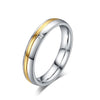 CZ Diamonds Two-tone Plated Stainless Steel Promise Rings for Couple