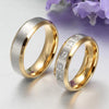 Yellow Gold with Silver Two-tone Stainless Steel Promise Rings for Couples