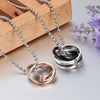 Loyal and Steadfast Endless Love Interlocking Necklaces with Rose and Black IP