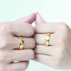 Geometry 18K Yellow Gold Plated Stainless Steel Couple Rings