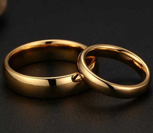 Yellow Gold Plated Tungsten Couple Rings