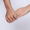 Modern Style Yellow Gold Plated Stainless Steel Promise Rings for Couples