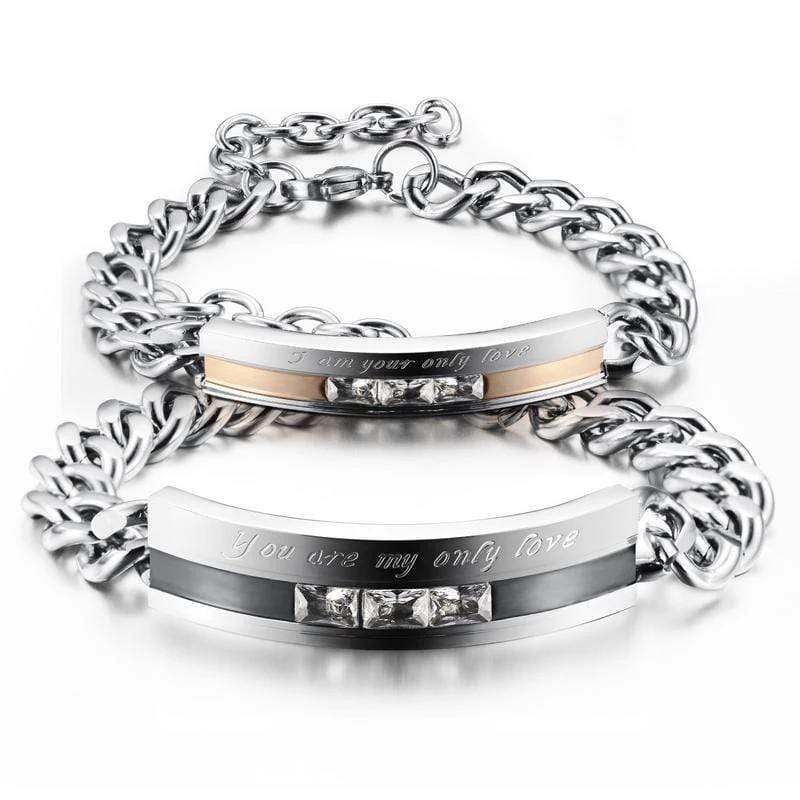 Stainless Steel Bracelet Couples | Couple Gift Stainless Bracelet - Chain  Bracelets - Aliexpress