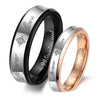 Forever Love Black and Rose Gold Couple Rings
