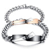 CZ Diamond 'Love' Two-Tone Chain Bracelets for Couples