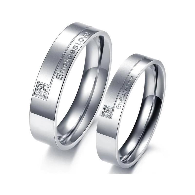 Endless Love Stainless Steel Wedding Promise Couple Rings