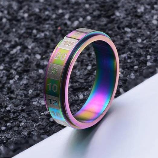 Couple's 6.0mm Fortune Spinner Engravable Titanium Promise Ring