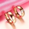 Rose Gold Plated Round Cut Diamond Stainless Steel Couple Rings