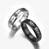 Couple's Her Beauty His Beast Titanium Promise Ring