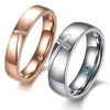Silver and Rose Gold Cross Stainless Steel Couple Rings