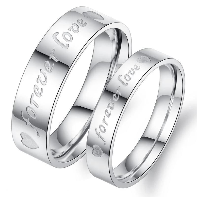 Forever Love with Heart Stainless Steel Couple Rings