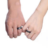 Queen and King Black Matte Finished Stainless Steel Couple Rings