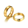 Couple's Titanium Promise Ring with Gold IP