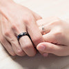Matching Puzzle Heart Black and Rose Gold Couple Rings