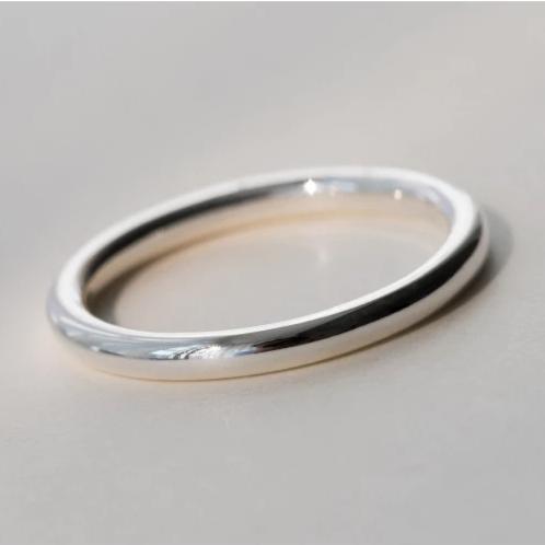 Handcrafted Engraving Sterling Silver Thin Couple Friendship Rings His and Hers