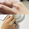 Round Cut Blue and Pink Gemstones Black and Rose Gold Plated Stainless Steel Promise Rings for Couples