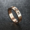 Diamond Roman Numeral Couple Rings with Gold IP-3
