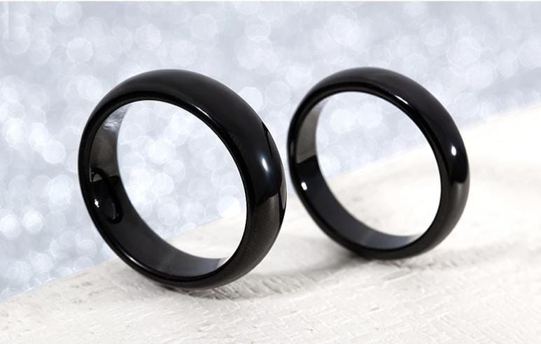 Couple's Engravable Classic Tungsten Promise Ring with Black IP