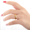 Couple's Engravable Classic Tungsten Promise Ring with Gold IP