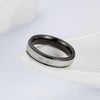 Couple's Engravable Heartbeats Two-Tone Titanium Promise Ring with Rose & Black IP