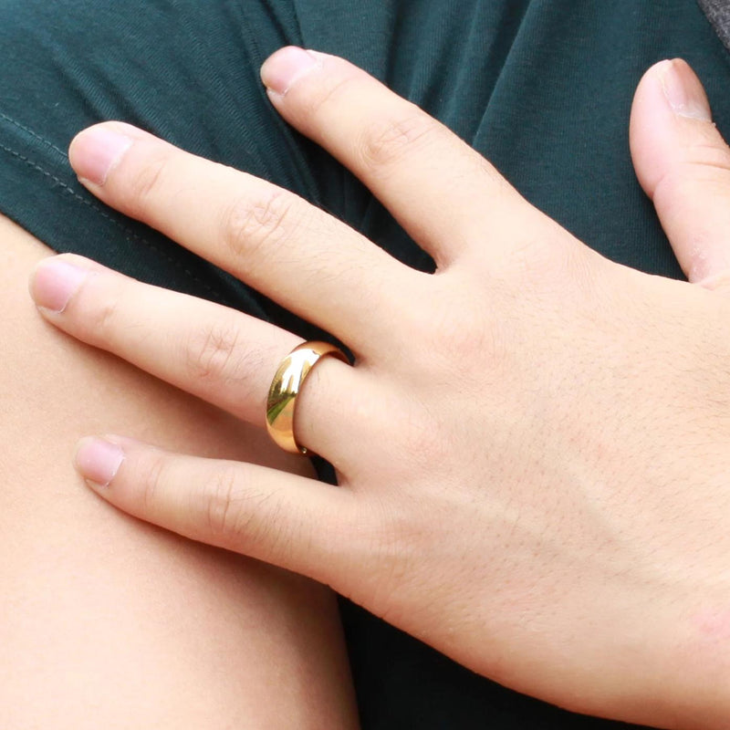 Yellow Gold Stainless Steel Couple Rings