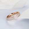 Couple's Engravable Heartbeats Two-Tone Titanium Promise Ring with Rose & Black IP