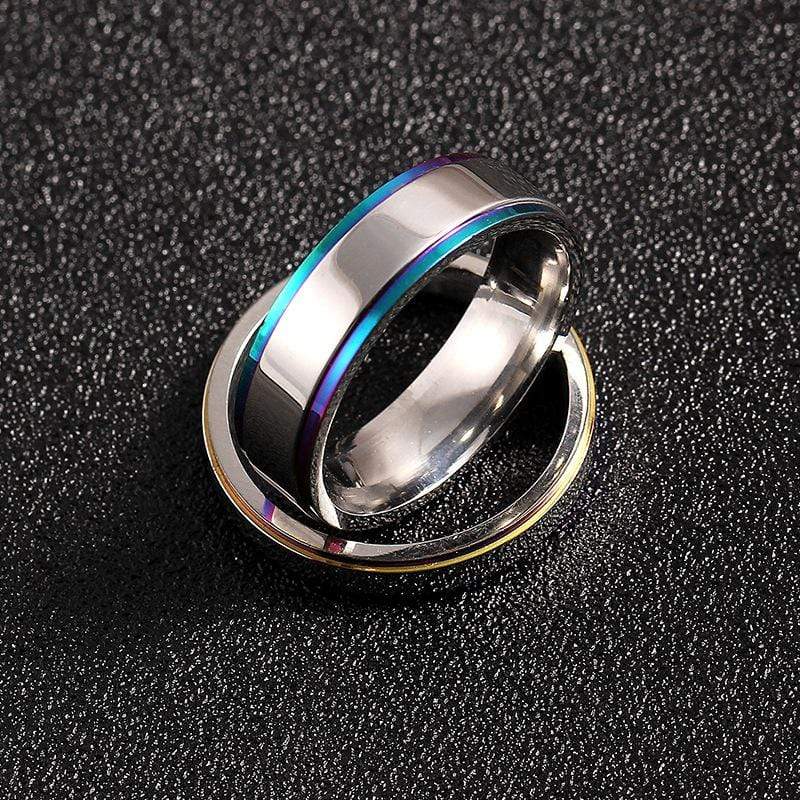 Couple's Multi-Color Titanium Promise Ring