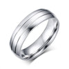 Concise 4 CZ Diamonds Stainless Steel Couple Rings
