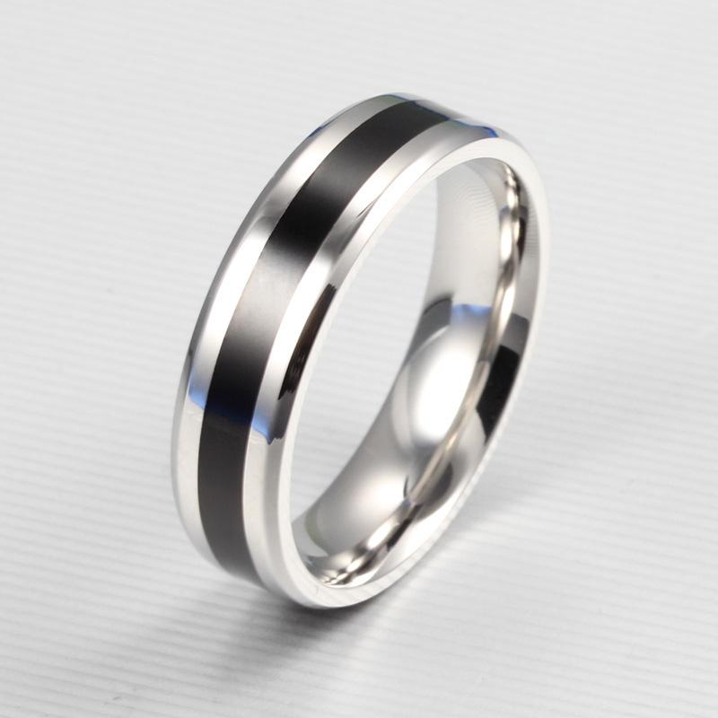 Black Silver Color Stainless Steel Couple Rings