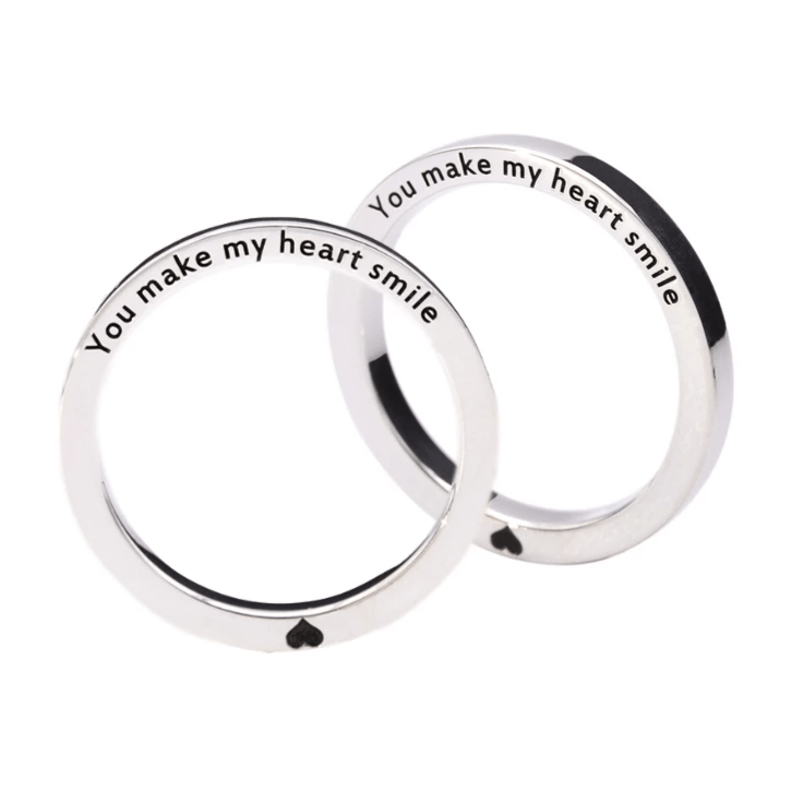 Personalized handcrafted Side engraving couple rings